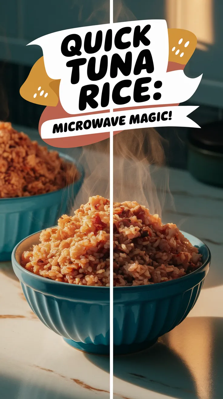 Delicious microwave tuna and instant rice meal ready to eat