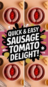 Lazy microwave pre-cooked sausage and canned diced tomatoes recipe