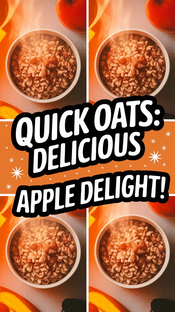 Bowl of microwave apple cinnamon oats topped with cinnamon and apple slices.