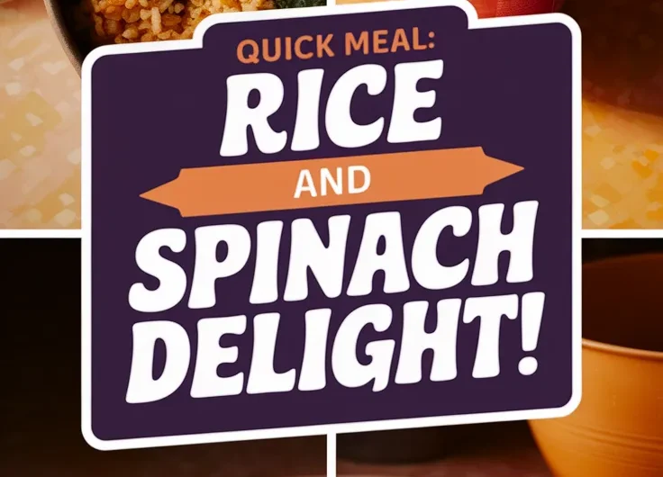 Lazy Microwave Boxed Rice with Canned Spinach