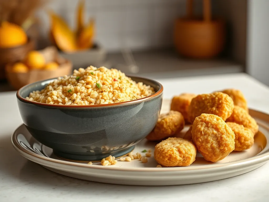 Delicious lazy microwave frozen chicken patties served with instant amaranth.