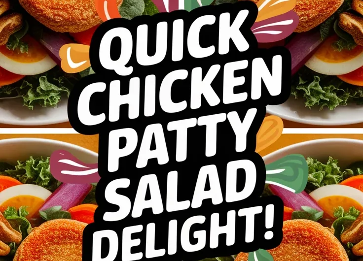 Lazy Microwave Frozen Chicken Patty Salad