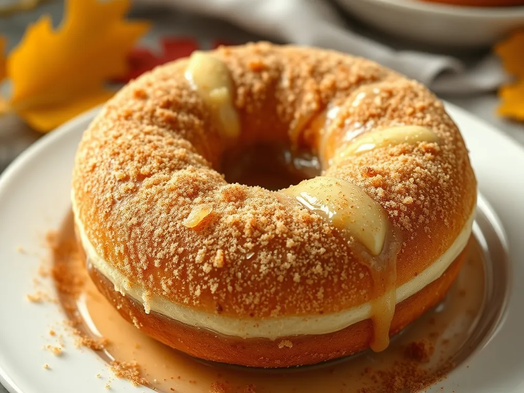 Delicious microwave cinnamon sugar donut drizzled with icing
