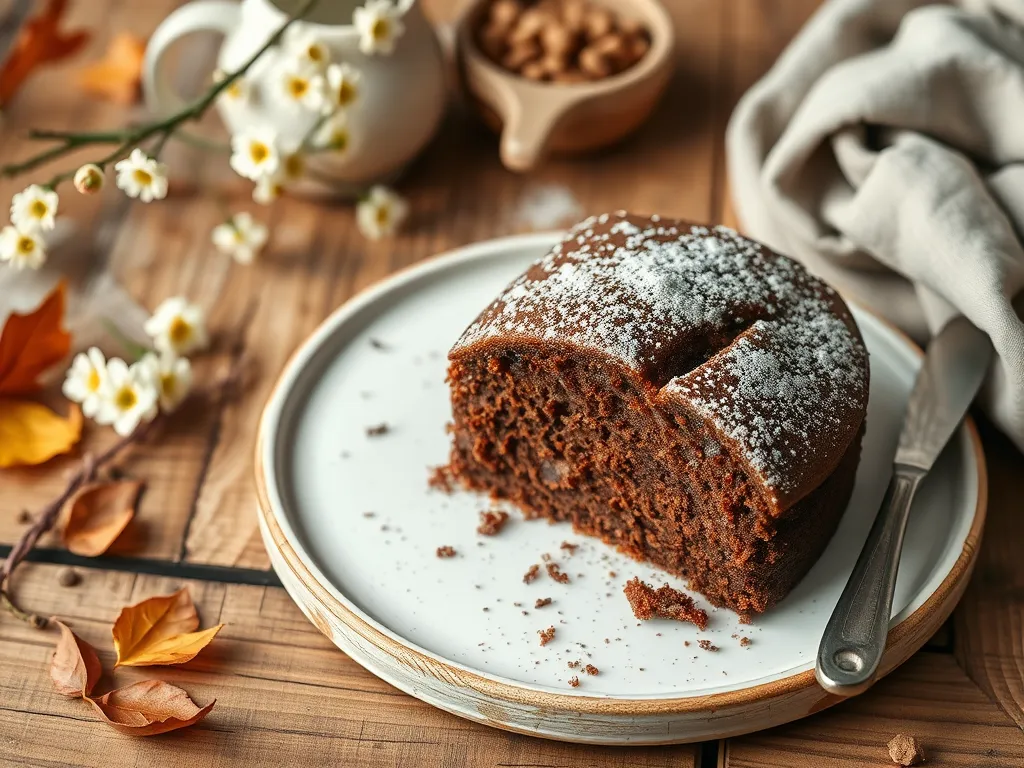Delicious microwave coconut chocolate cake on a plate