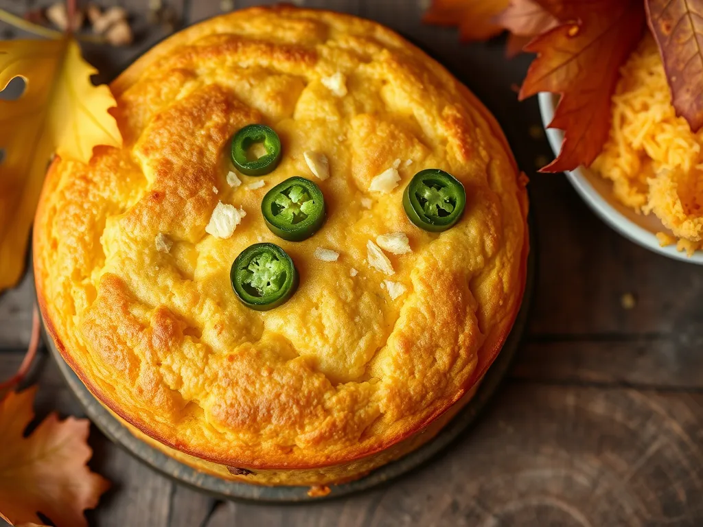 Delicious microwave cornbread topped with jalapeño slices, perfect for a keto diet.
