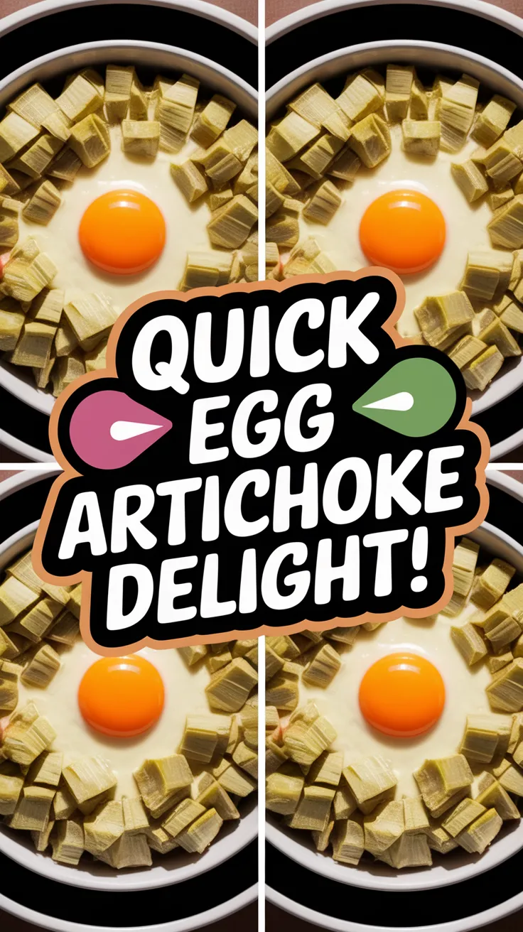 Microwave egg dish with canned diced artichokes for a quick meal.