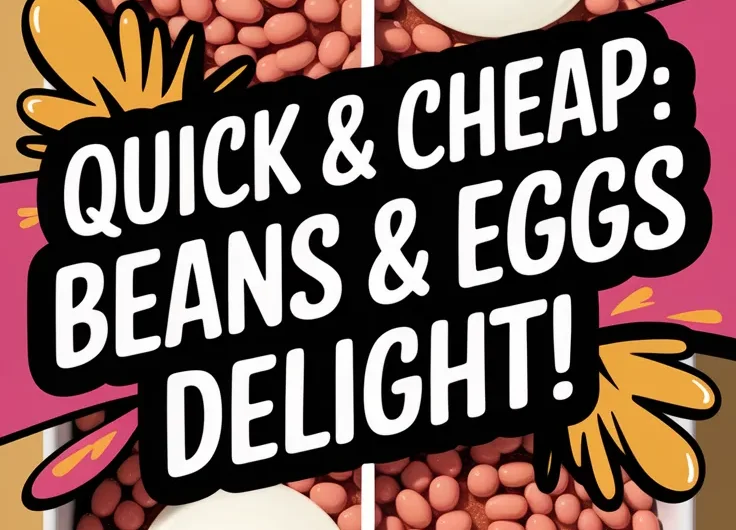 Quick Microwave Eggs and Canned Beans