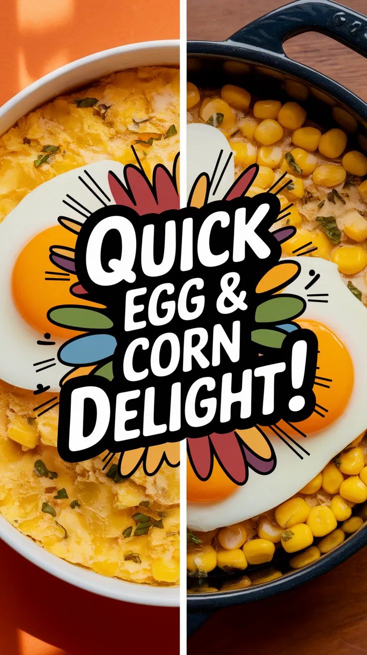 Dish of microwave egg and canned corn, showcasing a quick and easy meal
