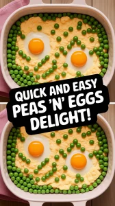Delicious microwave egg dish with canned peas, showcasing a simple meal option.