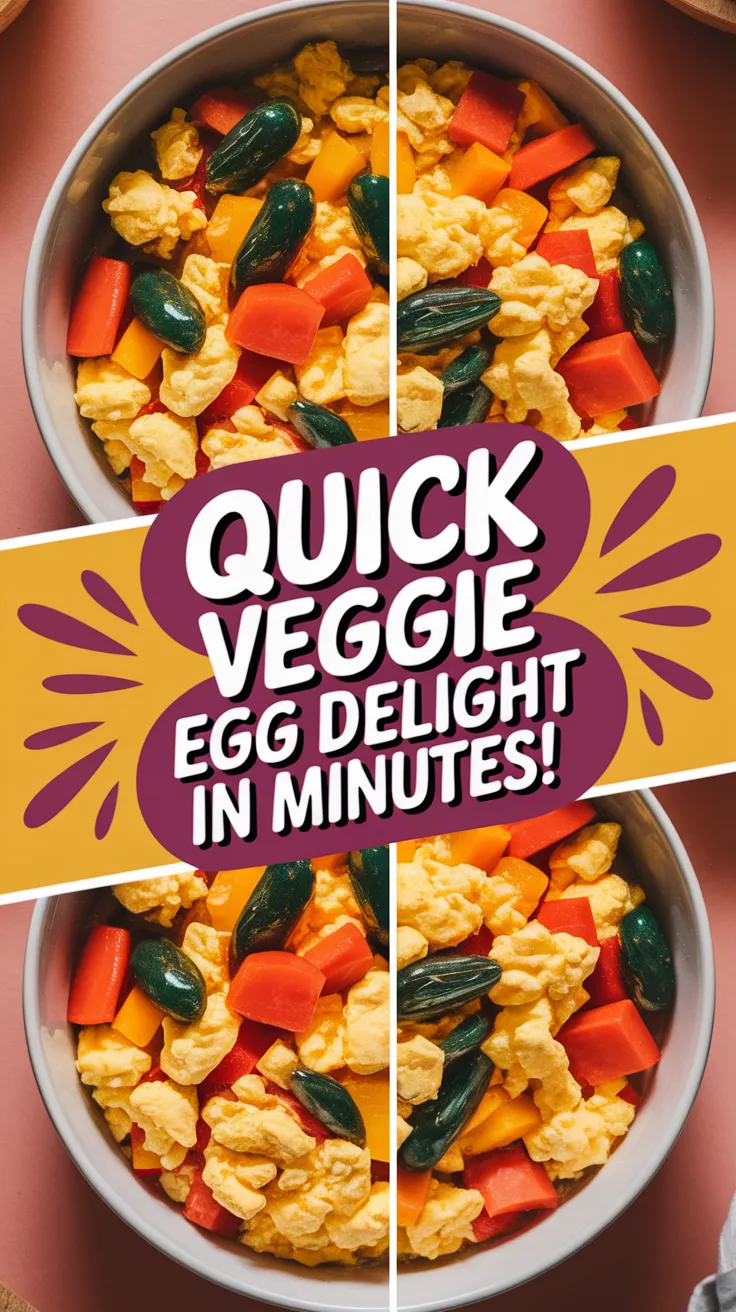 Quick and easy microwave egg dish with canned mixed vegetables