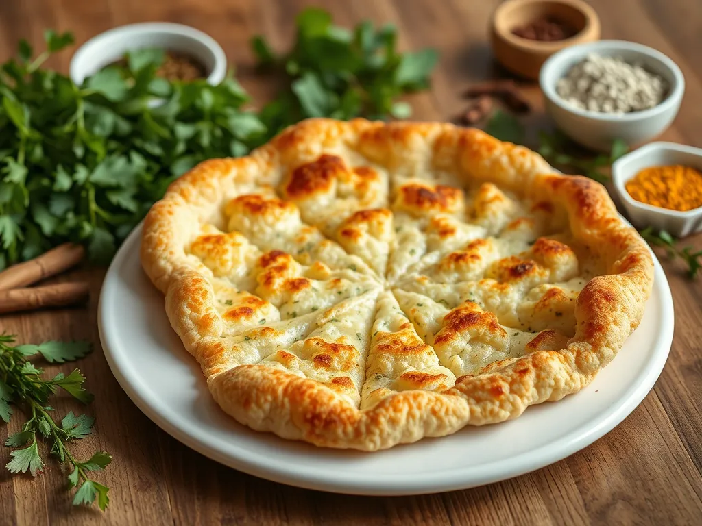 Golden brown cauliflower pizza crust ready to be microwaved, perfect for a quick meal.