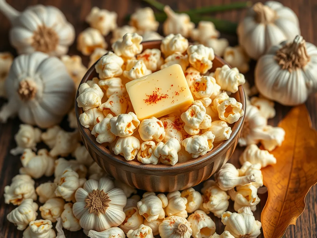 Delicious quick microwave garlic butter corn topped with butter and surrounded by garlic.