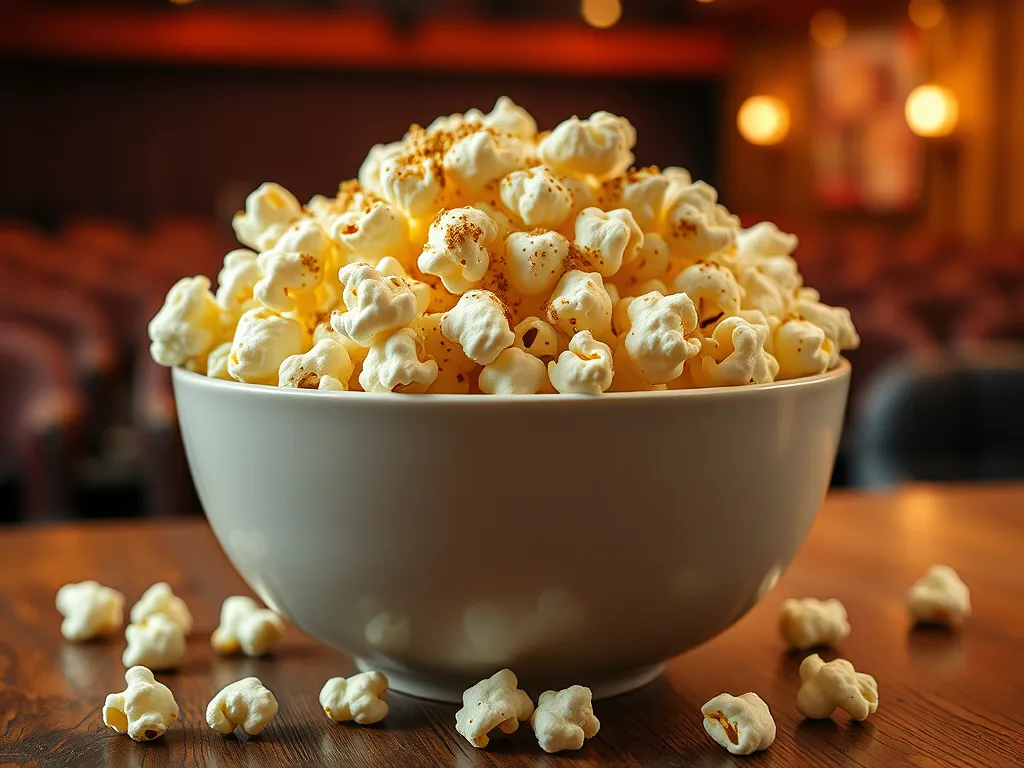 Bowl of homemade garlic parmesan popcorn, perfect for a quick snack.