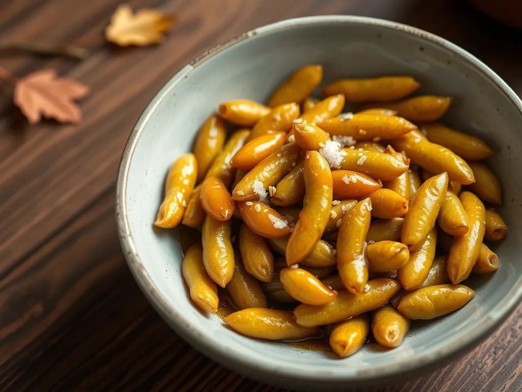 Bowl of honey mustard edamame ready to eat, showcasing the quick microwave recipe