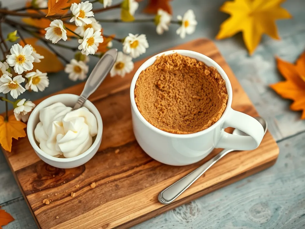 Delicious homemade microwave key lime pie mug served with whipped cream
