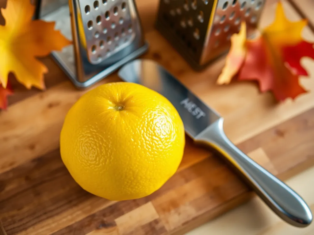 Fresh lemon and grater for quick lemon zest using a microwave