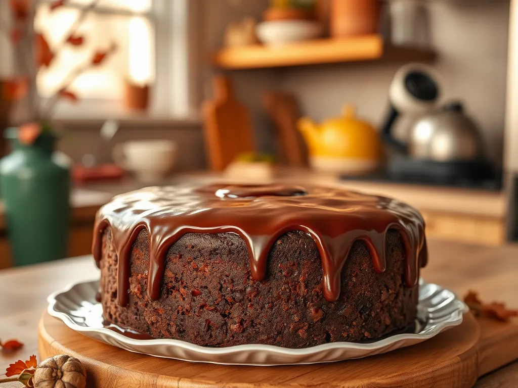 Delicious microwave mocha latte cake with chocolate glaze