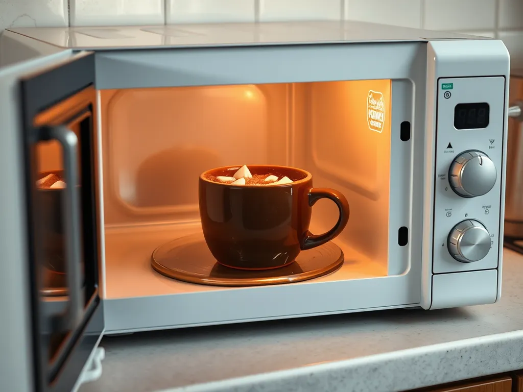 A cozy microwave peppermint brownie mug with marshmallows inside.
