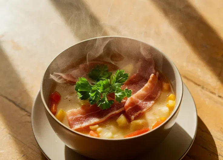 Lazy Microwave Pre-Cooked Bacon and Canned Soup