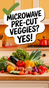 Assorted fresh pre-cut vegetables for quick 3-minute stir-fry bases