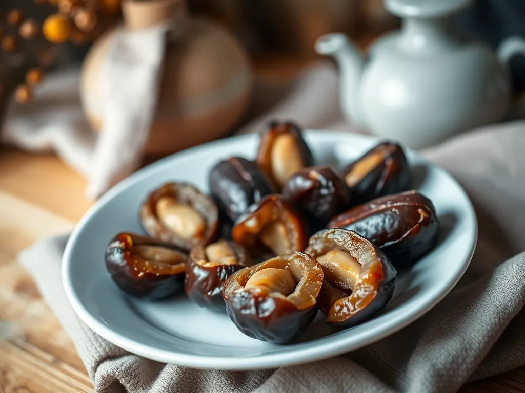 Delicious 2-Minute Microwave Stuffed Dates on a plate, perfect for a Paleo-friendly snack.