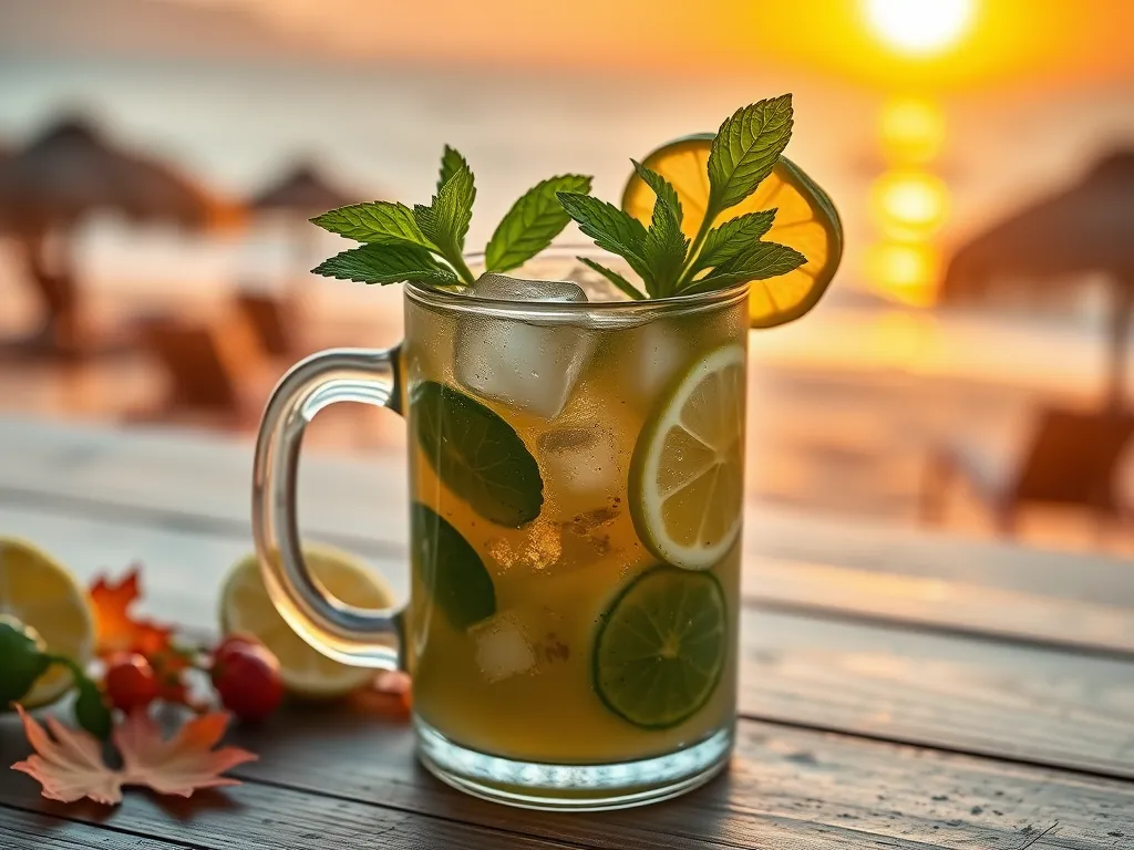 Refreshing Mojito Mocktail in a Mug with Microwave Mint Syrup and Fresh Lime