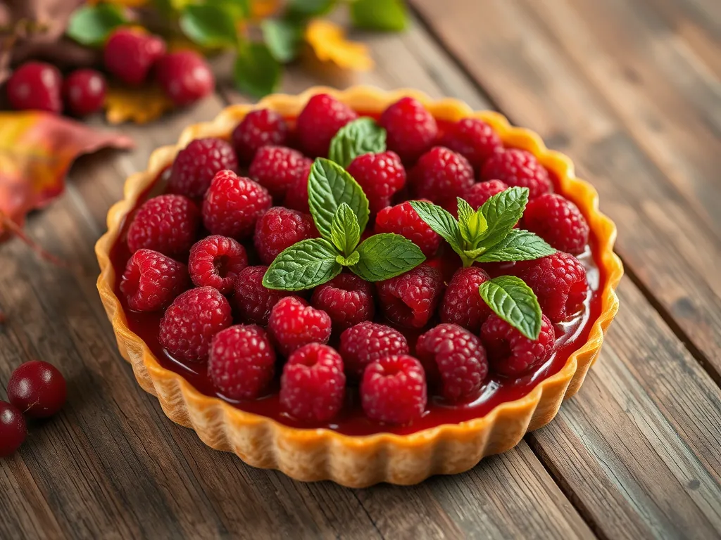 Delicious Raspberry Tart with Fresh Spring Herbs and a Microwave Crust
