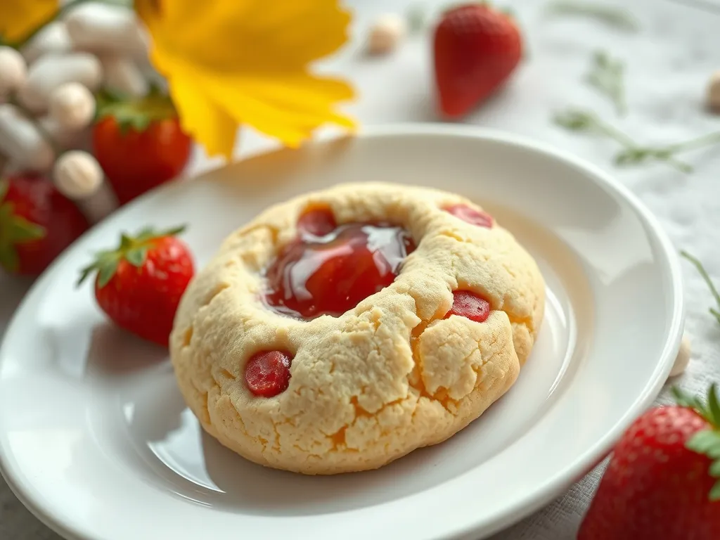 Delicious strawberry milk cookies with melty centers and fresh strawberries