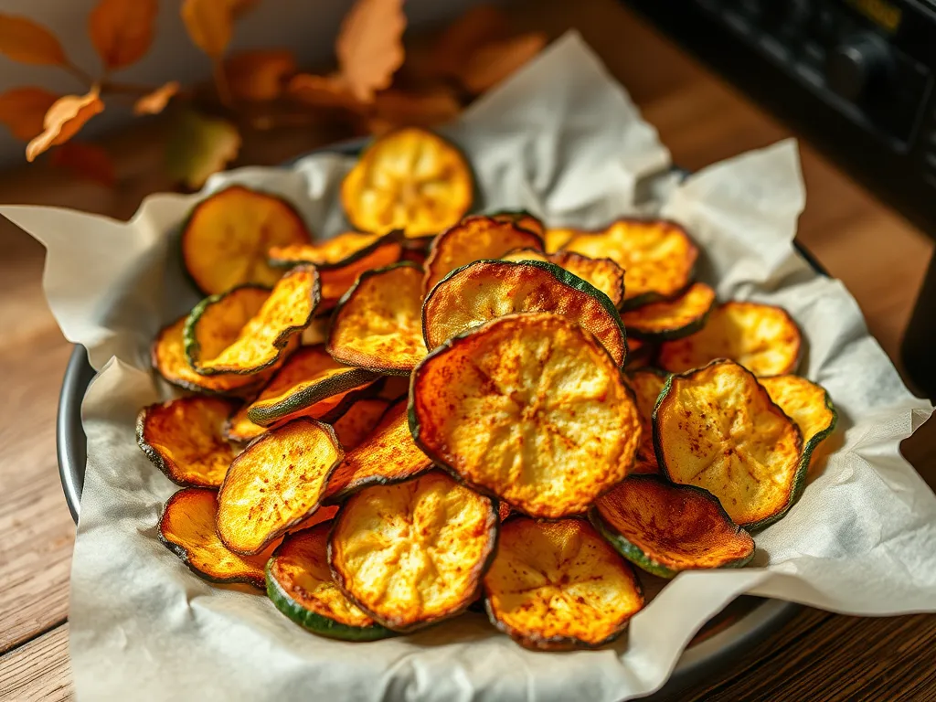 Crispy low-carb zucchini chips made in the microwave
