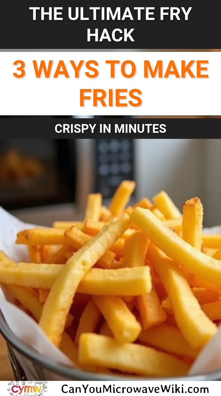 Delicious crispy French fries made in the microwave, showcasing three easy methods