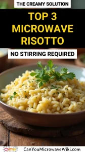 Delicious creamy microwave risotto topped with herbs, perfect for a no-stir meal.