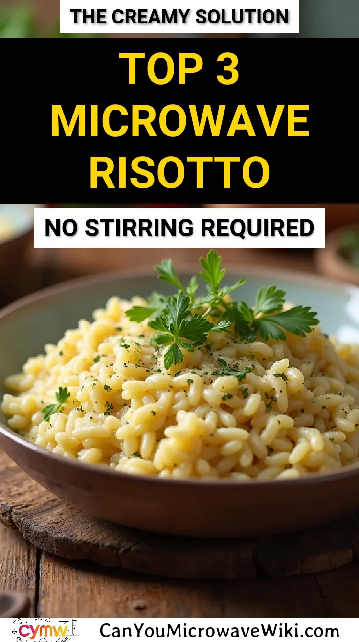 Delicious creamy microwave risotto topped with herbs, perfect for a no-stir meal.