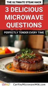 Perfectly cooked microwave steak served with garnish, showcasing delicious results.