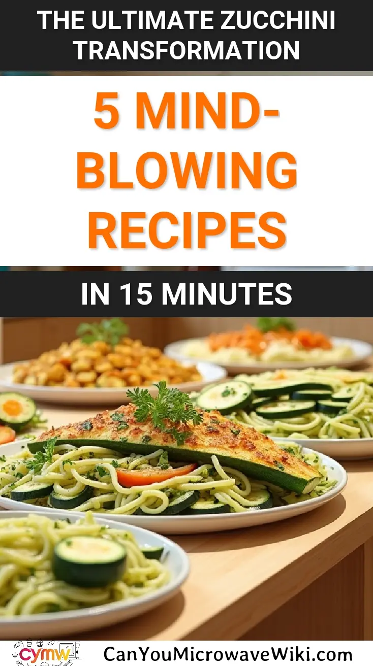 Delicious zucchini recipes prepared in the microwave, showcasing various dishes.